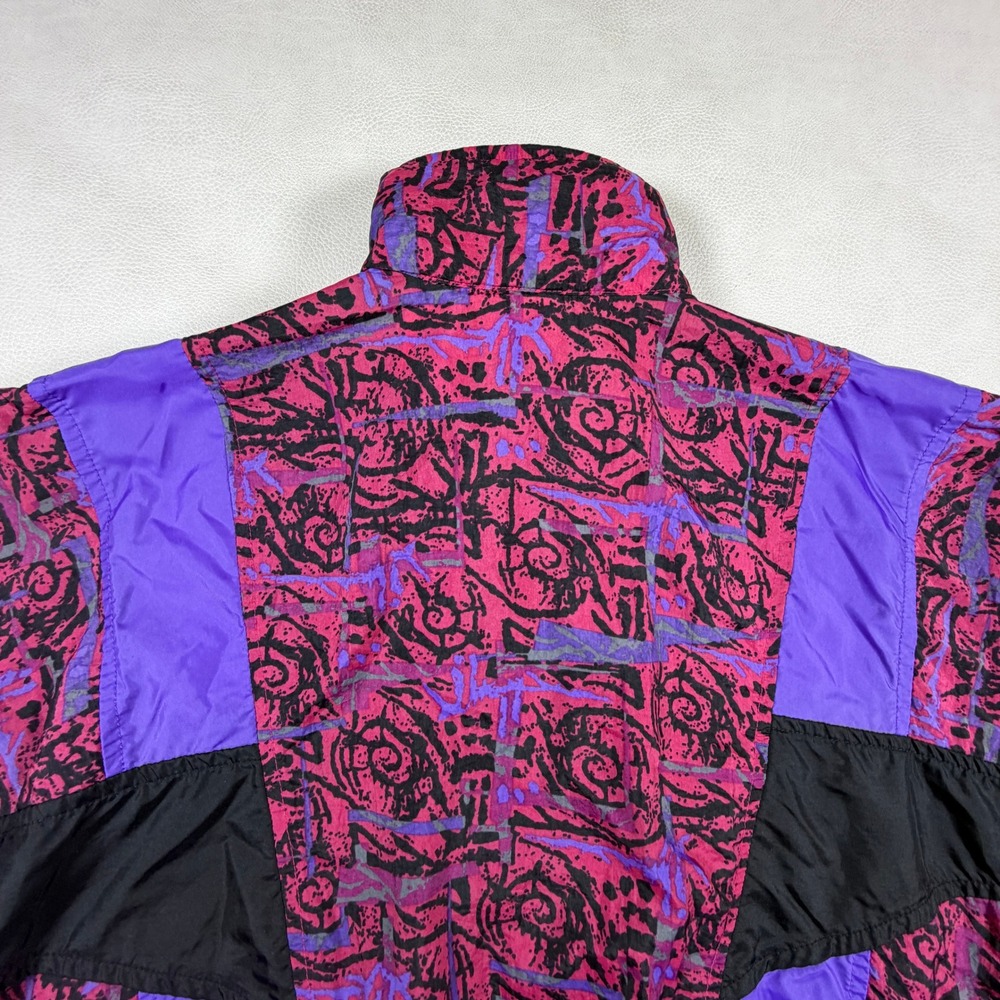 Vintage Nike Windbreaker Jacket Purple Pink Abstract 90s Retro Womens Small - Picture 12 of 14